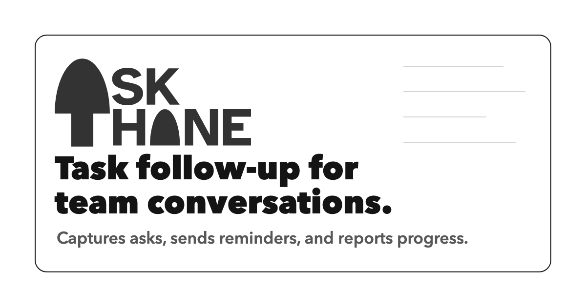 Ask Thane task follow-up product card